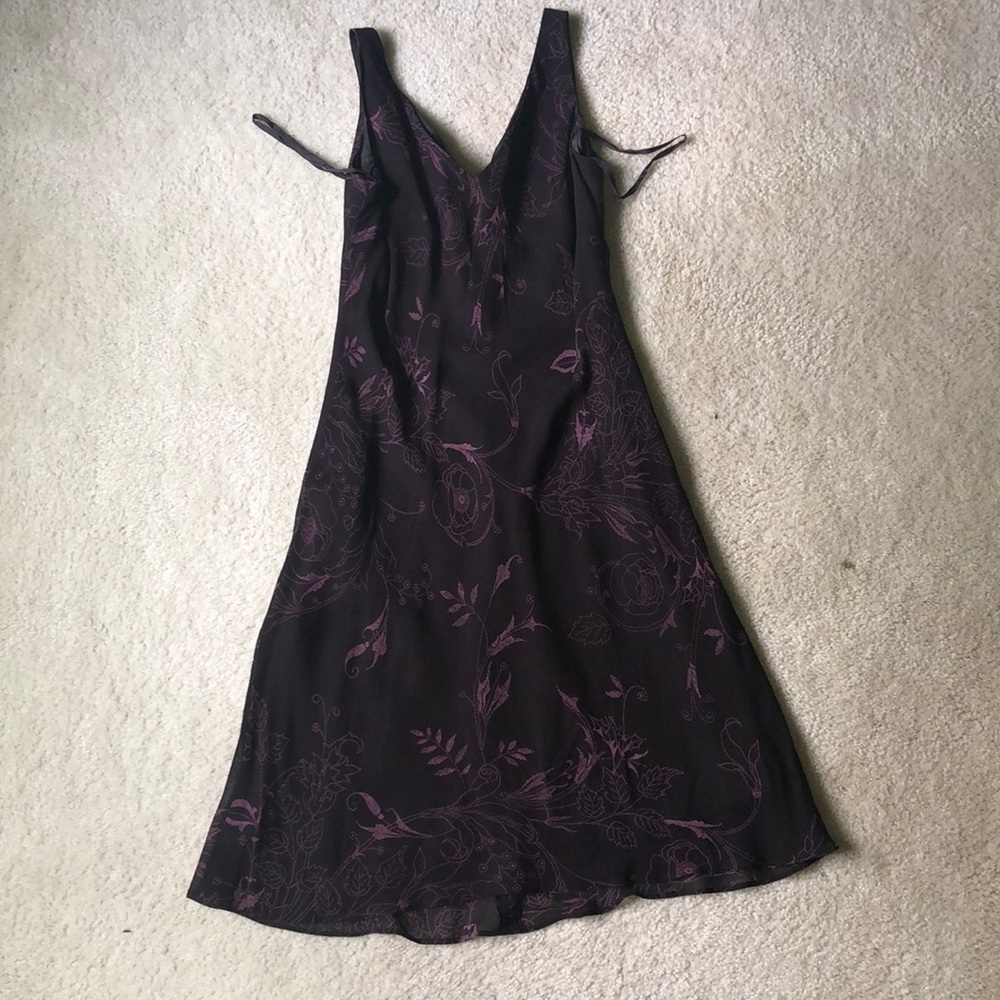 Purple Printed Party Dress